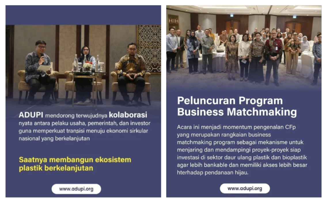 Business Matchmaking for Investment Mobilization to Accelerate the Establishment of a Sustainable Plastic Value Chain in Indonesia